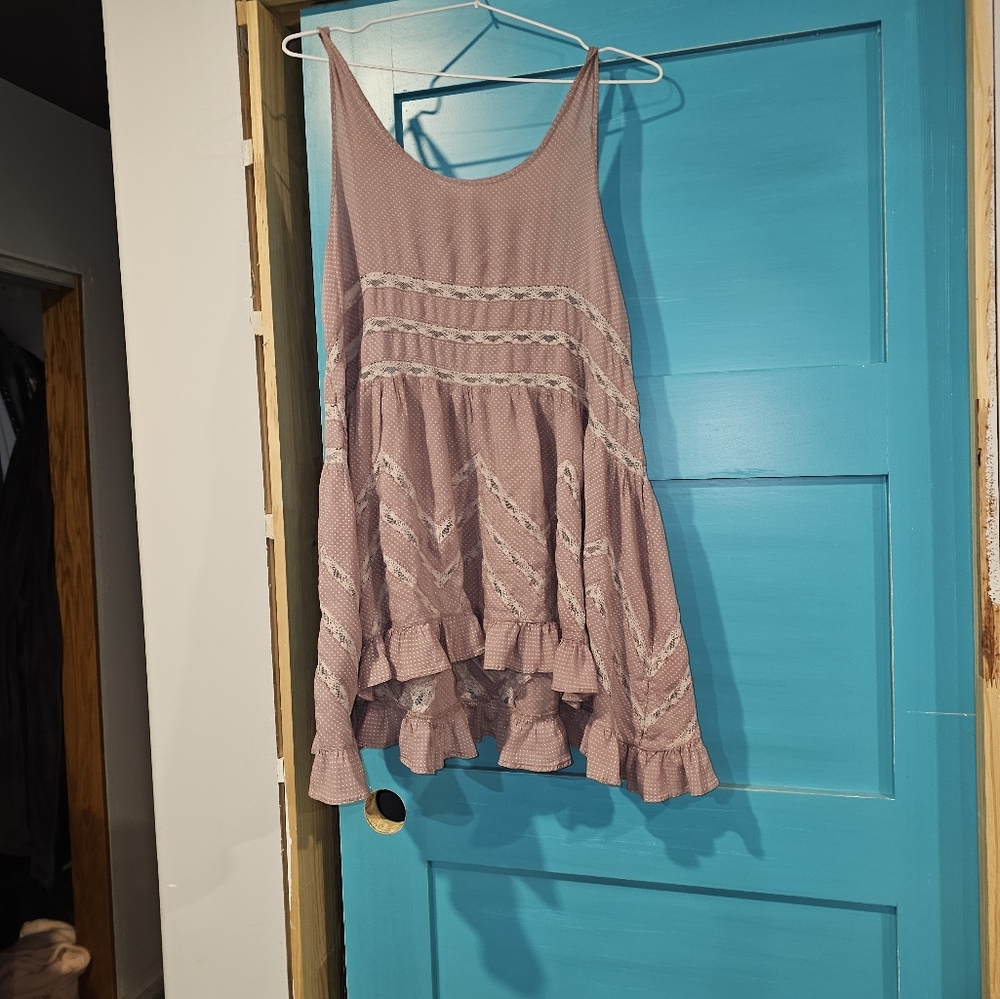 Free People Light Pink Trapeze Tunic Dress.  Size S